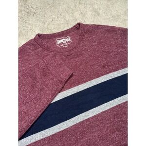 American Eagle Men's Sz XL Navy Maroon Striped Knit Long Sleeve Shirt